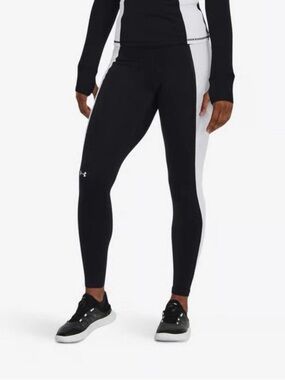 Under Armour Women Sz XS UA Train CW Cold Weather Novelty Leggings Black White